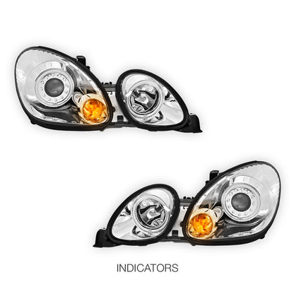 Lexus GS300 S160 (1998- 2005) JDM CCFL Angel-Eyes LED DRL Projector Headlights LH + RH