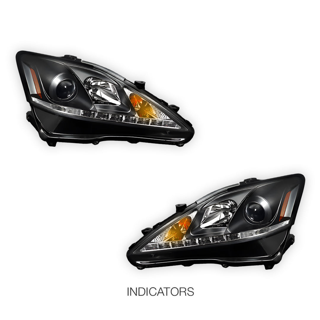 Lexus IS250 / IS350 GSE20 / GSE21 (2005 - 2013) LED DRL Projector Headlights LH + RH