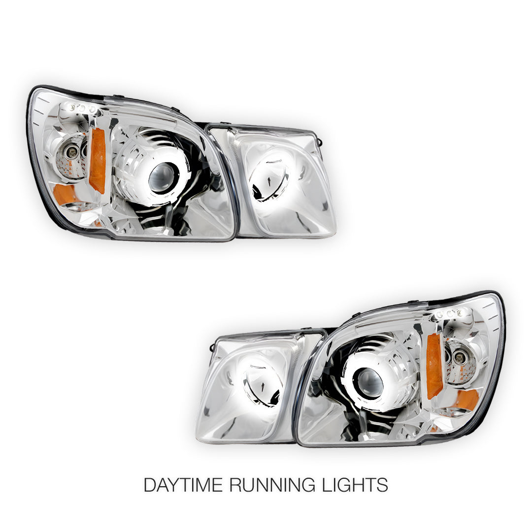 Lexus LX470 J100 (1998 - 2007) CCFL Angel-Eyes DRL Projector Headlights LH + RH