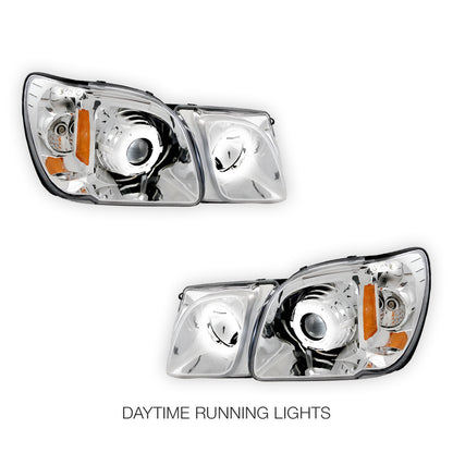 Lexus LX470 J100 (1998 - 2007) CCFL Angel-Eyes DRL Projector Headlights LH + RH
