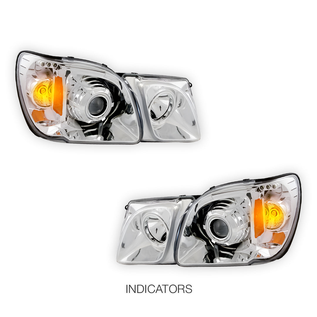 Lexus LX470 J100 (1998 - 2007) CCFL Angel-Eyes DRL Projector Headlights LH + RH