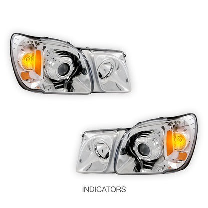 Lexus LX470 J100 (1998 - 2007) CCFL Angel-Eyes DRL Projector Headlights LH + RH