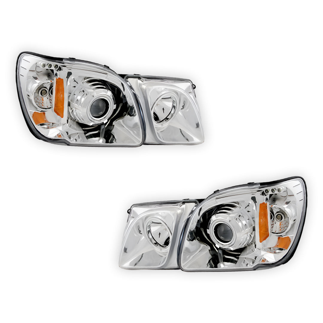 Lexus LX470 J100 (1998 - 2007) CCFL Angel-Eyes DRL Projector Headlights LH + RH