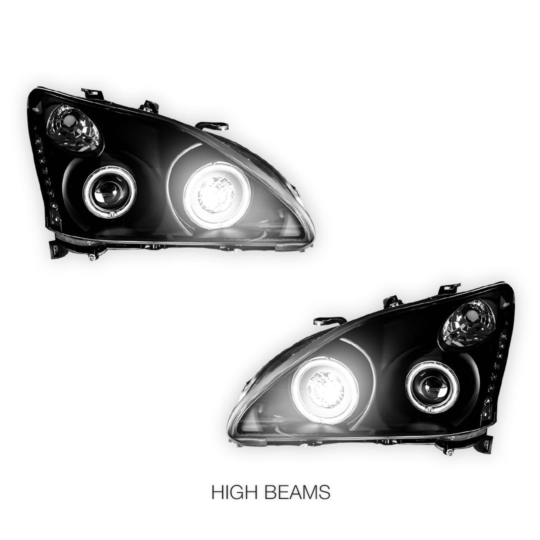 Lexus RX330 MCU33 / MCU38 (2003 - 2006) LED DRL & CCFL-Angel Eyes Projector Headlights LH + RH
