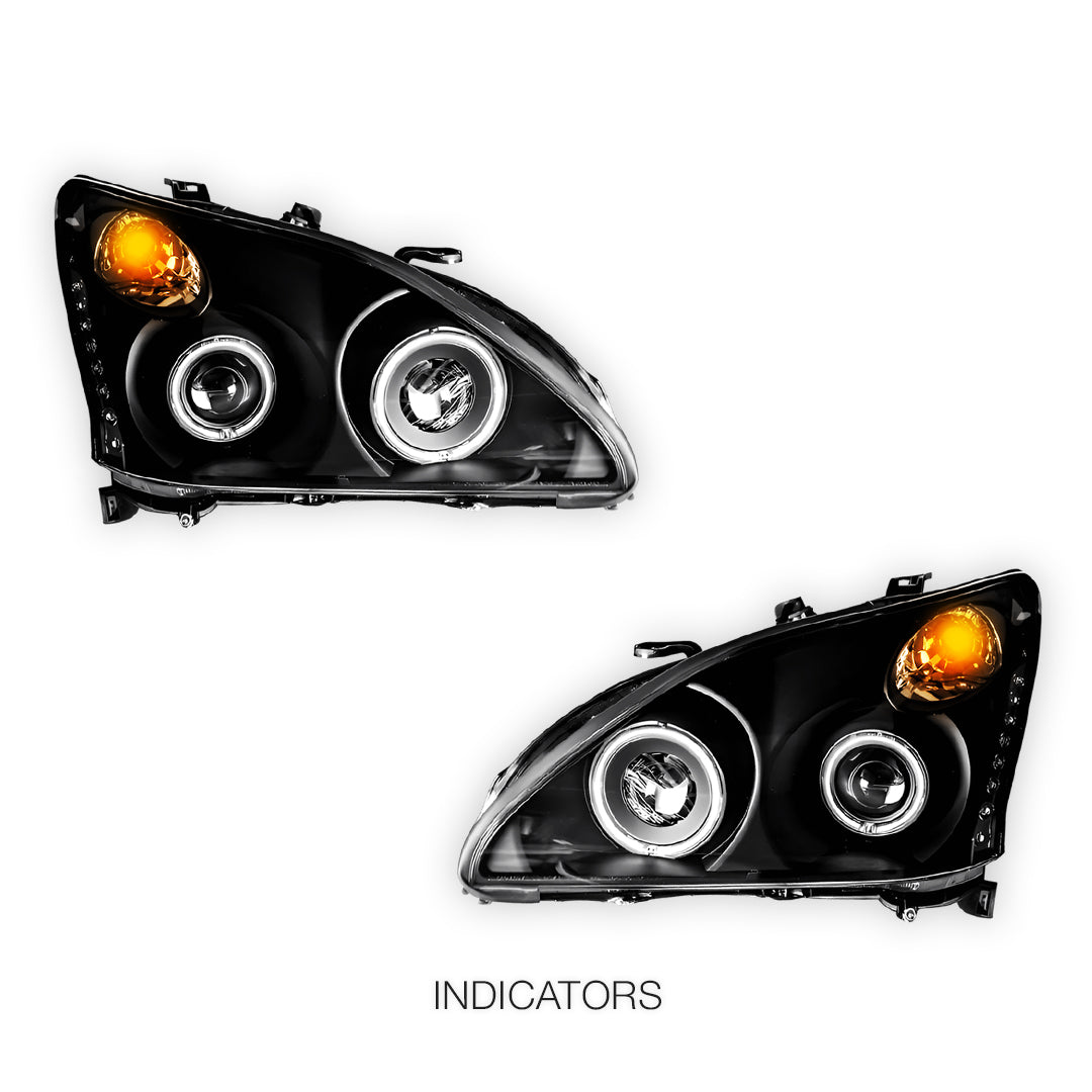 Lexus RX330 MCU33 / MCU38 (2003 - 2006) LED DRL & CCFL-Angel Eyes Projector Headlights LH + RH