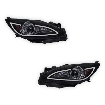 Mazda 3 BL (2009 - 2013) LED 3D DRL Style Projector Headlights LH + RH