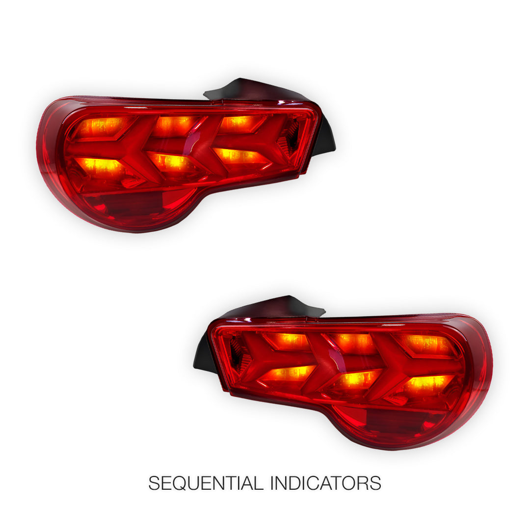 Toyota 86 (2012 - 2021) Lambo Style Sequential Full LED Tail Lights LH + RH