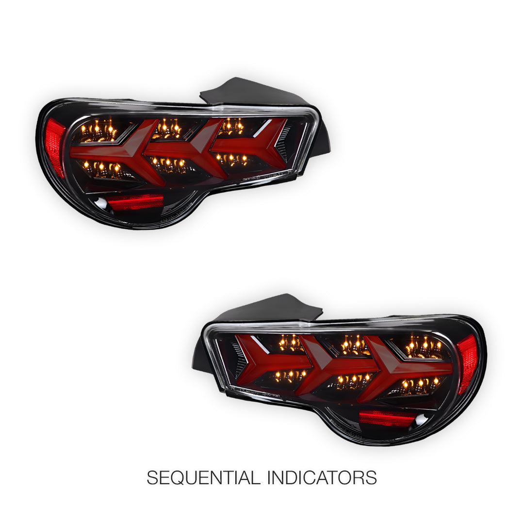 Toyota 86 (2012 - 2021) Lambo Style Sequential Full LED Tail Lights LH + RH
