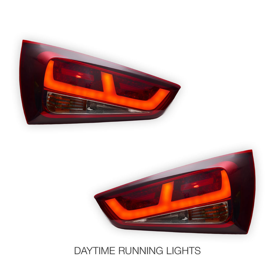 Audi A1 8X (2010 - 2014) Smoke Red 3D LED Stripe Bar Tail Lights LH + RH