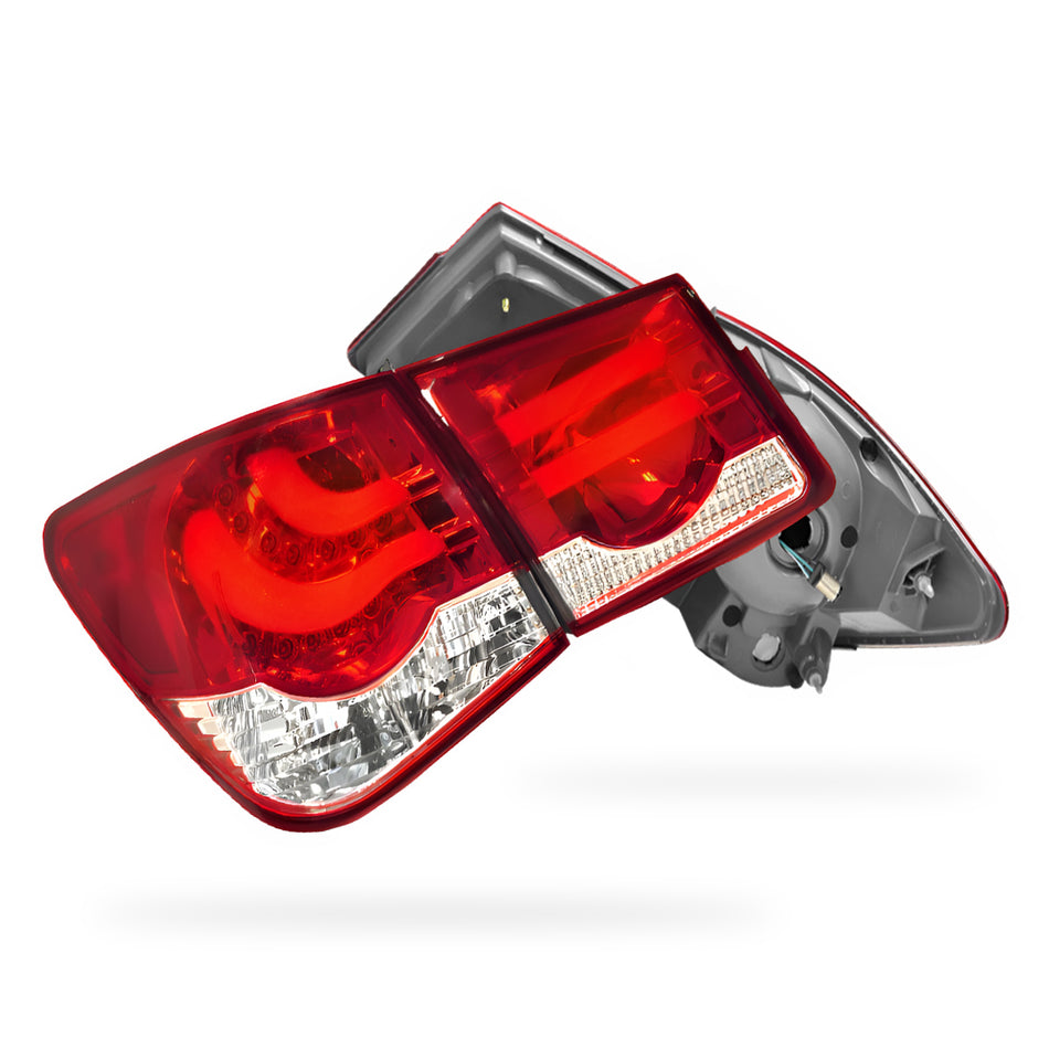 Holden Cruze JG / JH (2009 - 2016) Clear Red 3D LED Stripe Bar Tail Lights LH + RH
