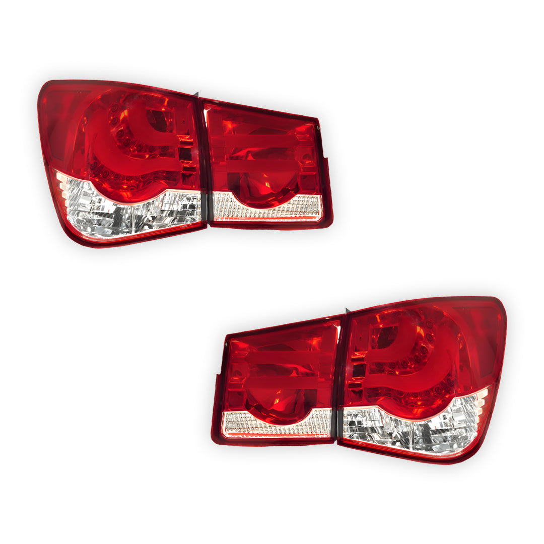 Holden Cruze JG / JH (2009 - 2016) Clear Red 3D LED Stripe Bar Tail Lights LH + RH