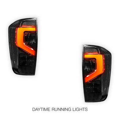 Nissan Navara D23 NP300 (2015 - 2025) Smoked Black Update Style 3D LED Stripe Bar Tail Lights LH + RH