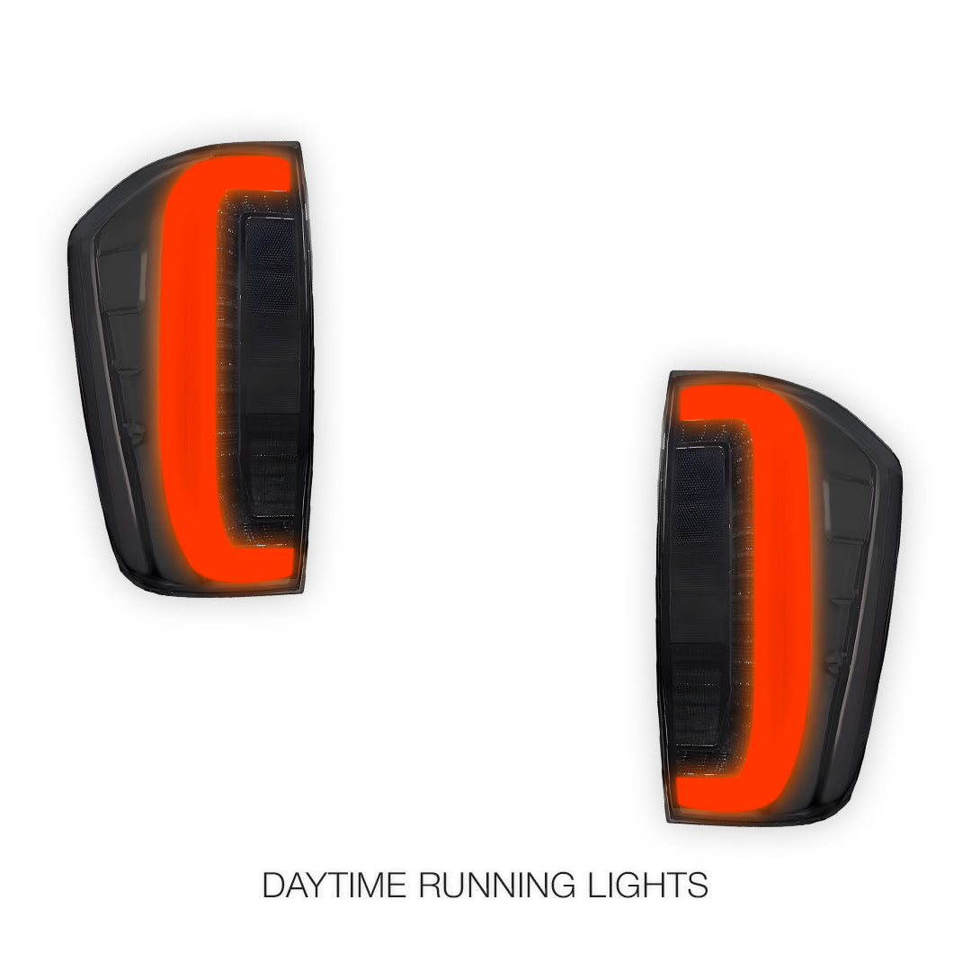 Nissan Navara D23 NP300 (2015 - 2021) Smoked Black Sequential 3D LED Stripe Bar Tail Lights LH + RH