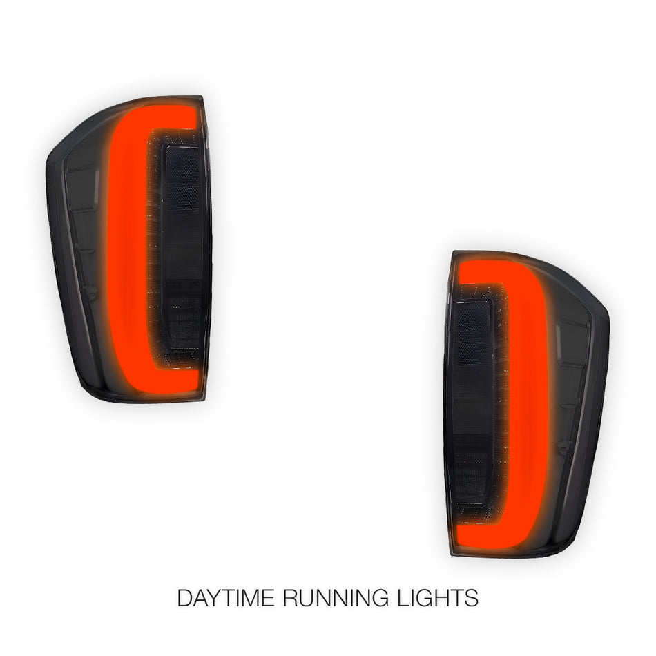 Nissan Navara D23 NP300 (2015 - 2021) Smoked Black Sequential 3D LED Stripe Bar Tail Lights LH + RH