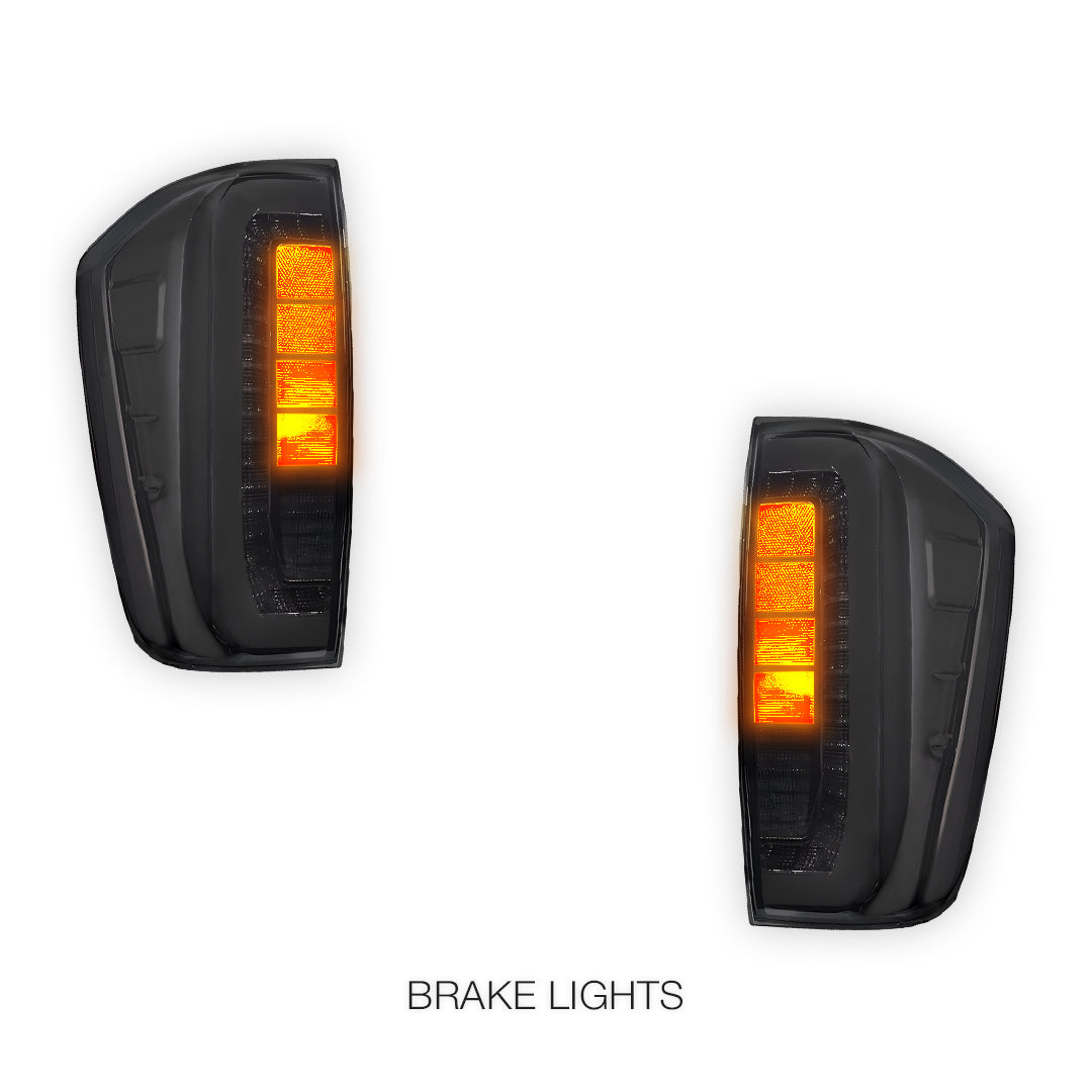 Nissan Navara D23 NP300 (2015 - 2021) Smoked Black Sequential 3D LED Stripe Bar Tail Lights LH + RH