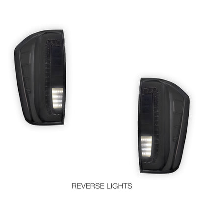 Nissan Navara D23 NP300 (2015 - 2021) Smoked Black Sequential 3D LED Stripe Bar Tail Lights LH + RH
