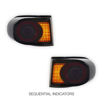 Toyota FJ Cruiser GSJ15R (2011 - 2017) Smoked Sequential 3D Full LED Stripe Bar Tail Lights LH + RH
