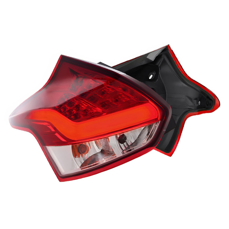 Ford Focus LW (2012 - 2015) Clear Red 3D LED Stripe Bar Tail Lights LH + RH