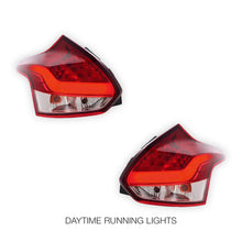 Ford Focus LW (2012 - 2015) Clear Red 3D LED Stripe Bar Tail Lights LH + RH