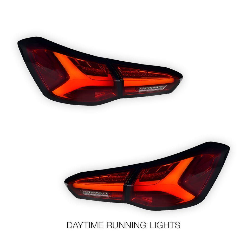 Ford Focus SA (2018 - 2022) Smoked Red Sequential 3D Full LED Stripe Bar Tail Lights LH + RH