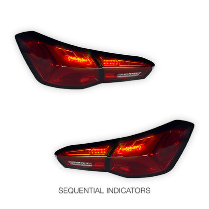 Ford Focus SA (2018 - 2022) Smoked Red Sequential 3D Full LED Stripe Bar Tail Lights LH + RH