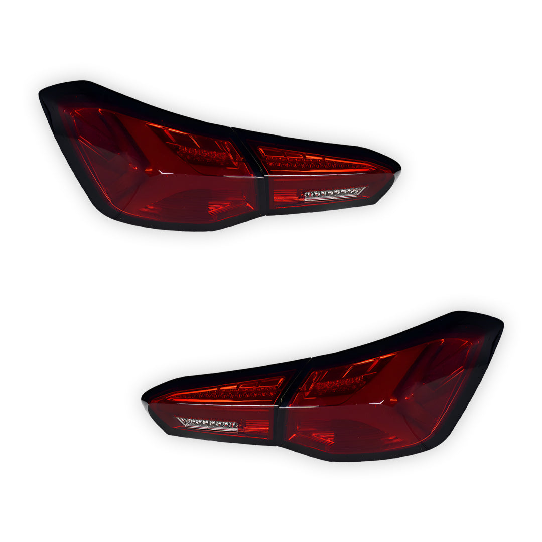 Ford Focus SA (2018 - 2022) Smoked Red Sequential 3D Full LED Stripe Bar Tail Lights LH + RH