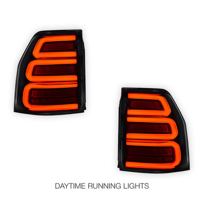 Mitsubishi Pajero NS / NT / NW / NX (2007 - 2021) Smoked Black Sequential Full 3D LED Stripe Bar Tail Lights LH + RH