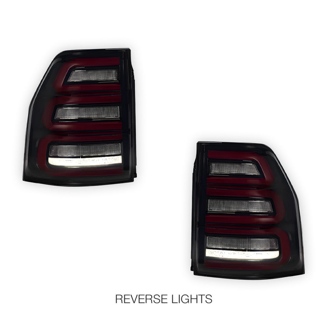 Mitsubishi Pajero NS / NT / NW / NX (2007 - 2021) Smoked Black Sequential Full 3D LED Stripe Bar Tail Lights LH + RH