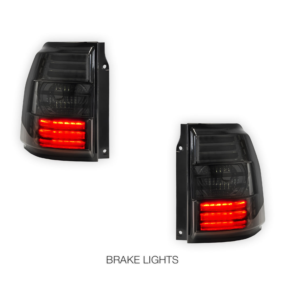 Mitsubishi Pajero NS / NT / NW (2007 - 2021) Full Smoked LED Stripe Bar Tail Lights LH + RH