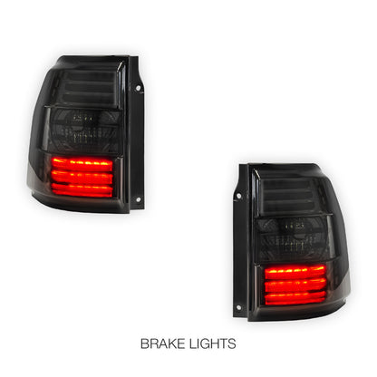Mitsubishi Pajero NS / NT / NW (2007 - 2021) Full Smoked LED Stripe Bar Tail Lights LH + RH