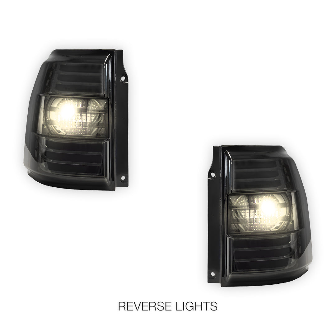 Mitsubishi Pajero NS / NT / NW (2007 - 2021) Full Smoked LED Stripe Bar Tail Lights LH + RH
