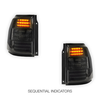 Mitsubishi Pajero NS / NT / NW (2007 - 2021) Full Smoked LED Stripe Bar Tail Lights LH + RH