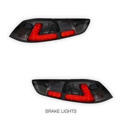 Mitsubishi Lancer EVO 10 (2007 - 2018) Smoked LED Tail Lights LH + RH