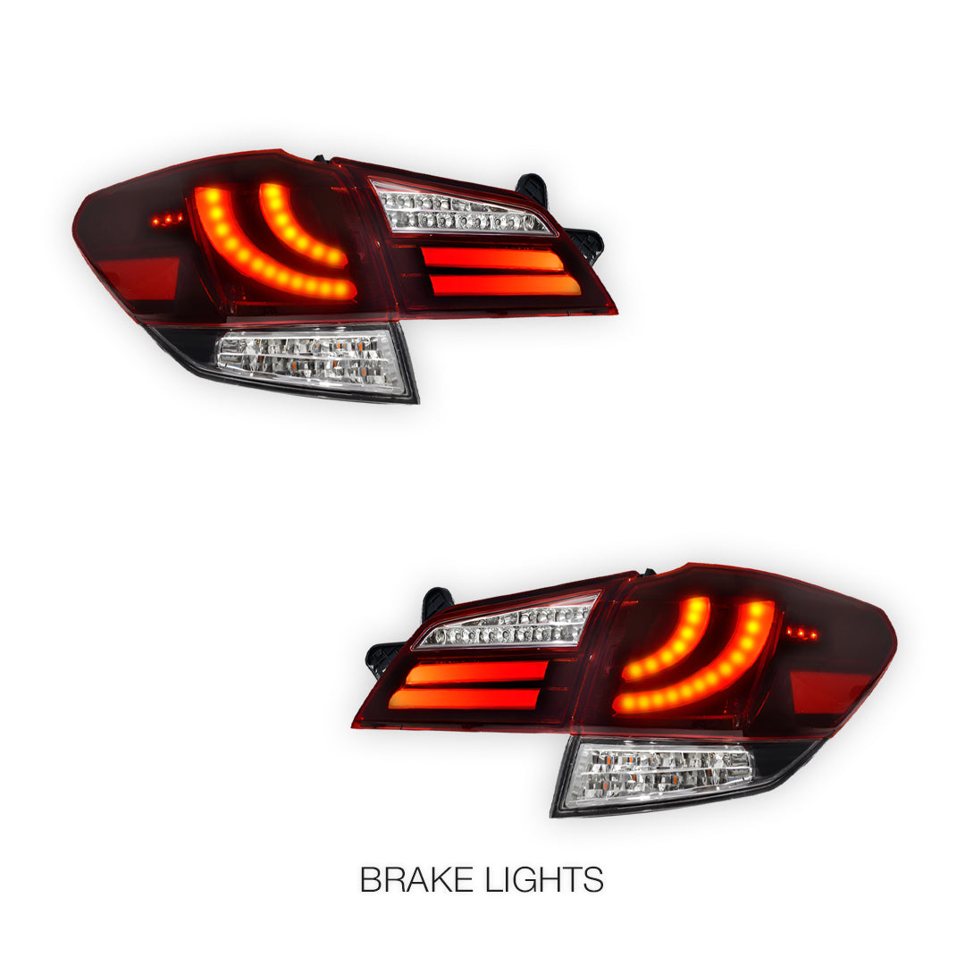 Subaru Outback BR GEN 4 (2009 - 2014) Crystal-Eye Clear Red Sequential Full LED Tail Lights LH + RH