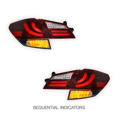 Subaru Outback BR GEN 4 (2009 - 2014) Crystal-Eye Clear Red Sequential Full LED Tail Lights LH + RH