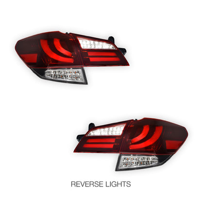 Subaru Outback BR GEN 4 (2009 - 2014) Crystal-Eye Clear Red Sequential Full LED Tail Lights LH + RH