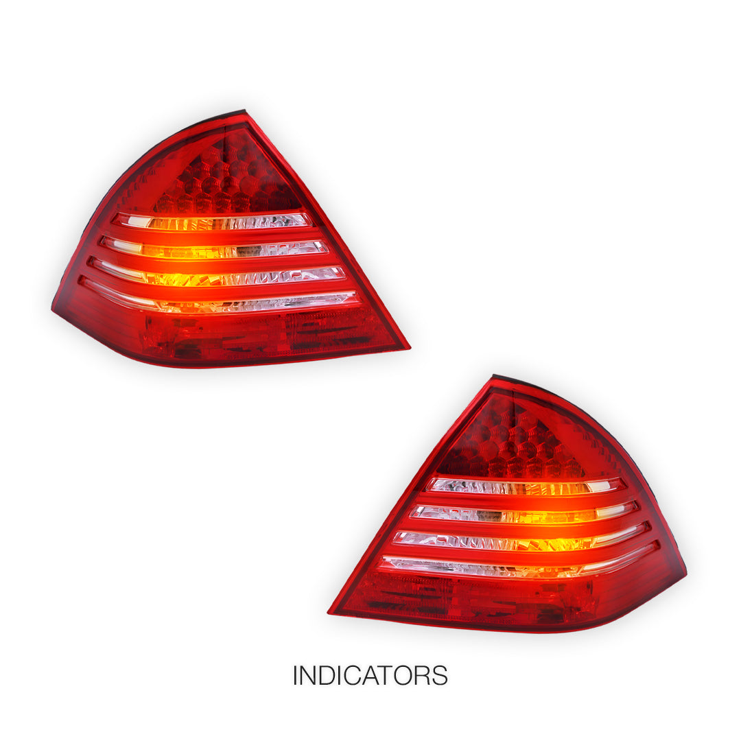 Mercedes-Benz C-Class W203 (2000 - 2004) Clear Red LED Tail Lights LH + RH