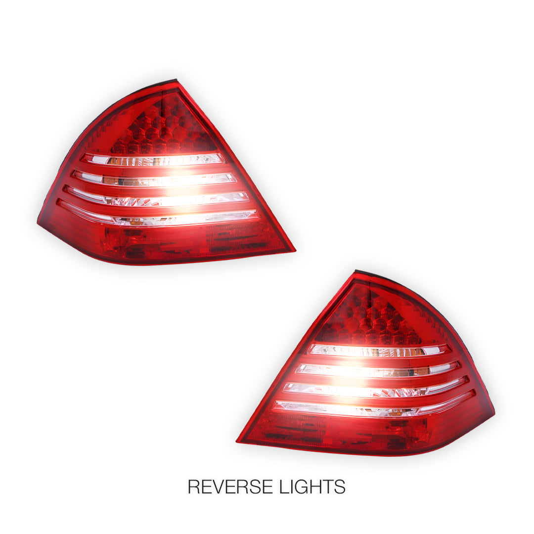Mercedes-Benz C-Class W203 (2000 - 2004) Clear Red LED Tail Lights LH + RH