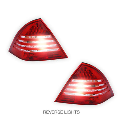 Mercedes-Benz C-Class W203 (2000 - 2004) Clear Red LED Tail Lights LH + RH