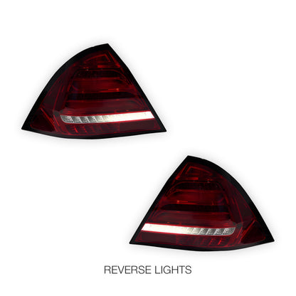 Mercedes-Benz C-Class W203 (2005 - 2007) Clear Red Sequential 3D LED Stripe Bar Tail Lights LH + RH