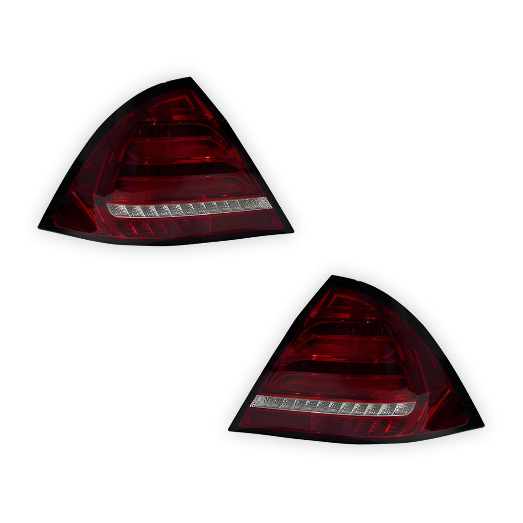 Mercedes-Benz C-Class W203 (2005 - 2007) Clear Red Sequential 3D LED Stripe Bar Tail Lights LH + RH