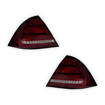 Mercedes-Benz C-Class W203 (2005 - 2007) Clear Red Sequential 3D LED Stripe Bar Tail Lights LH + RH