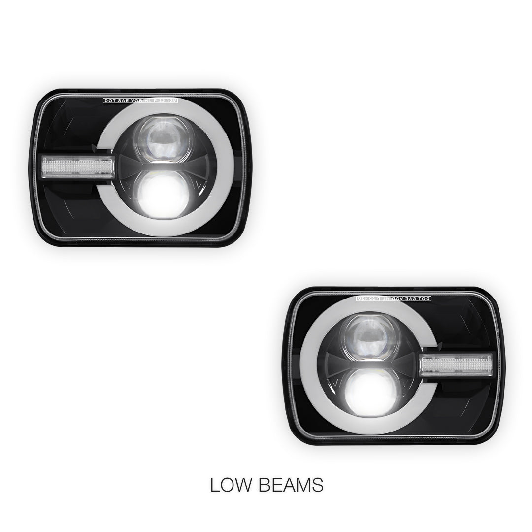 Jeep Cherokee XJ (1984 - 2001) LED Headlights Halo DRL  LH + RH
