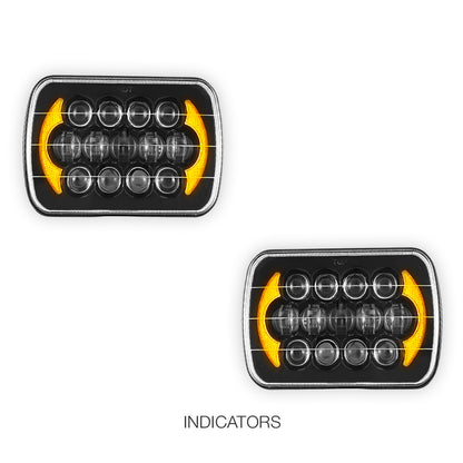 Jeep Cherokee XJ (1984 - 2001) LED Headlights Halo DRL  LH + RH