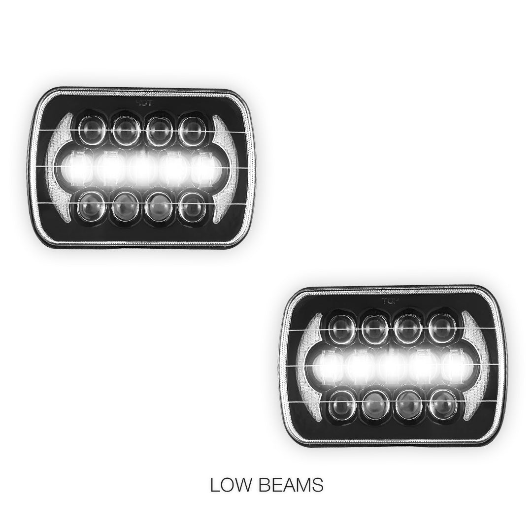 Jeep Cherokee XJ (1984 - 2001) LED Headlights Halo DRL  LH + RH