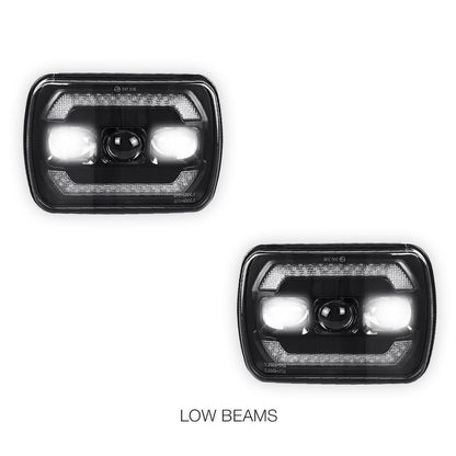 Jeep Cherokee XJ (1984 - 2001) LED Headlights Halo DRL  LH + RH