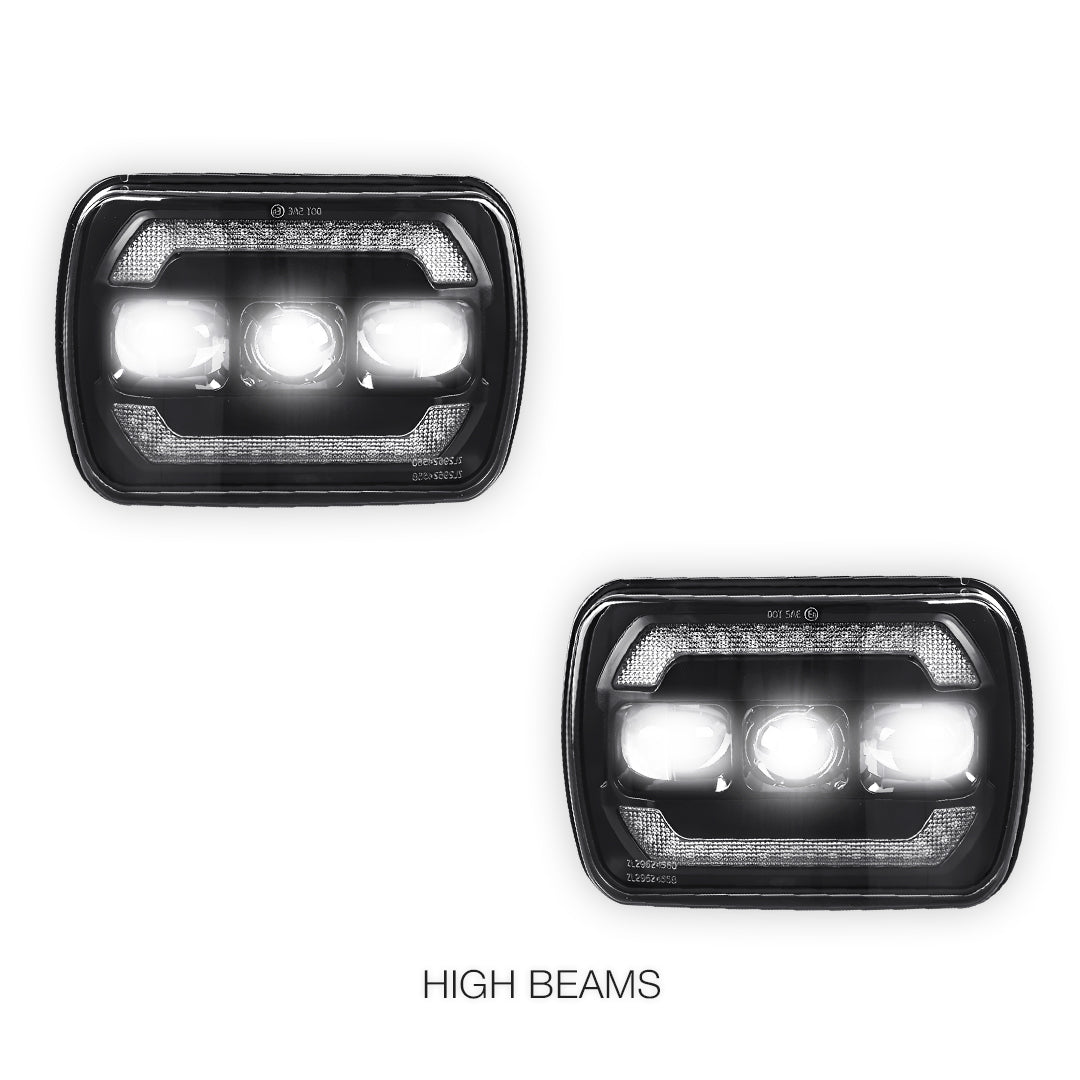 Jeep Cherokee XJ (1984 - 2001) LED Headlights Halo DRL  LH + RH