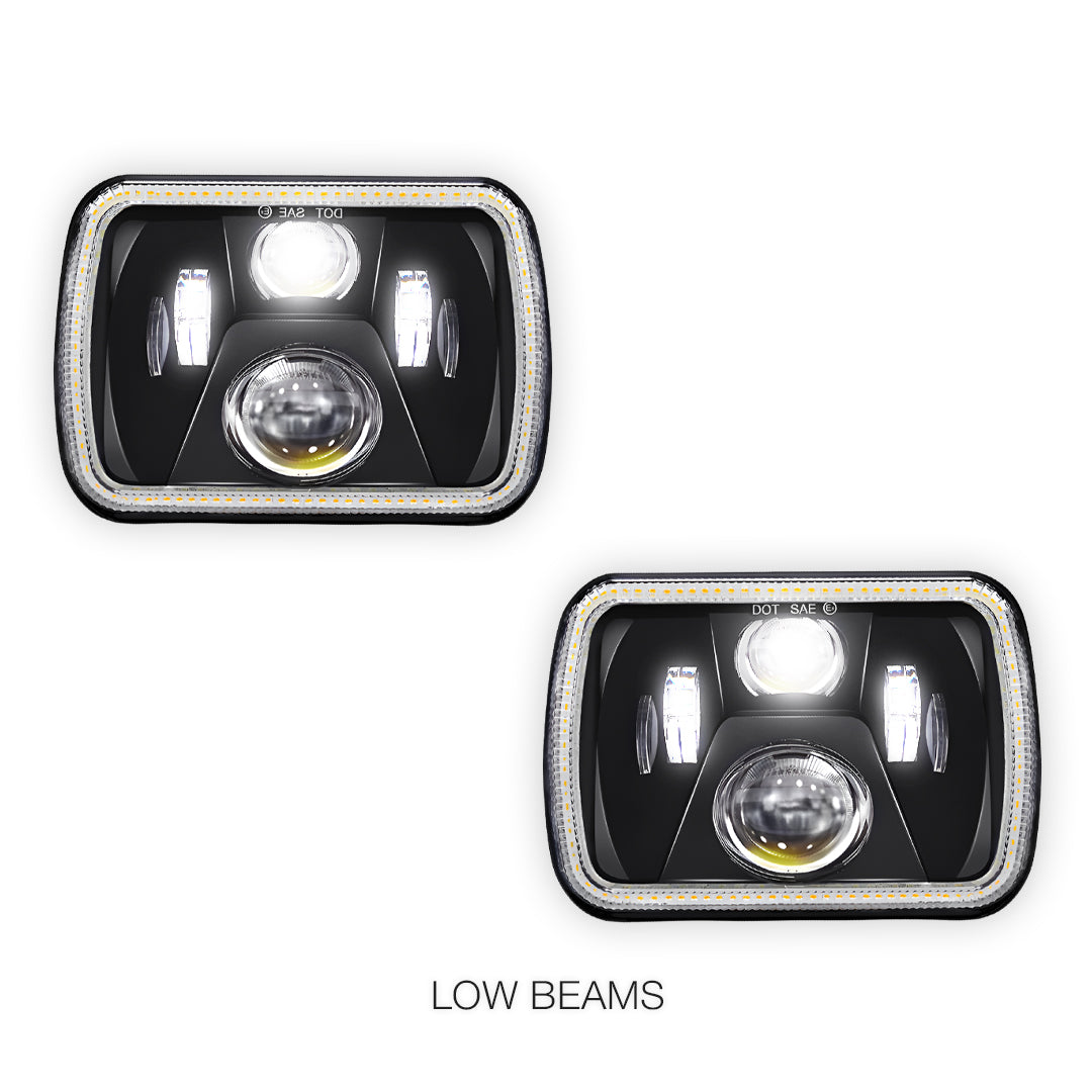 Jeep Cherokee XJ (1984 - 2001) LED Headlights Halo DRL  LH + RH