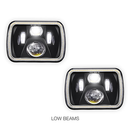 Jeep Cherokee XJ (1984 - 2001) LED Headlights Halo DRL  LH + RH