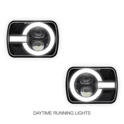 Jeep Wrangler YJ (1987 - 1995) LED Headlights Halo DRL  LH + RH